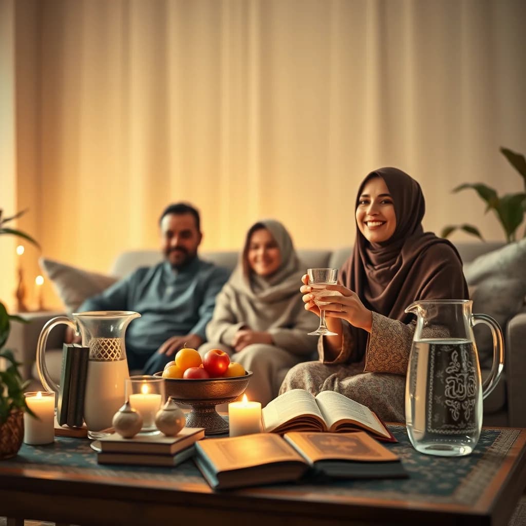 Keluarga menikmati kebersamaan dan menjaga kesehatan selama Ramadan