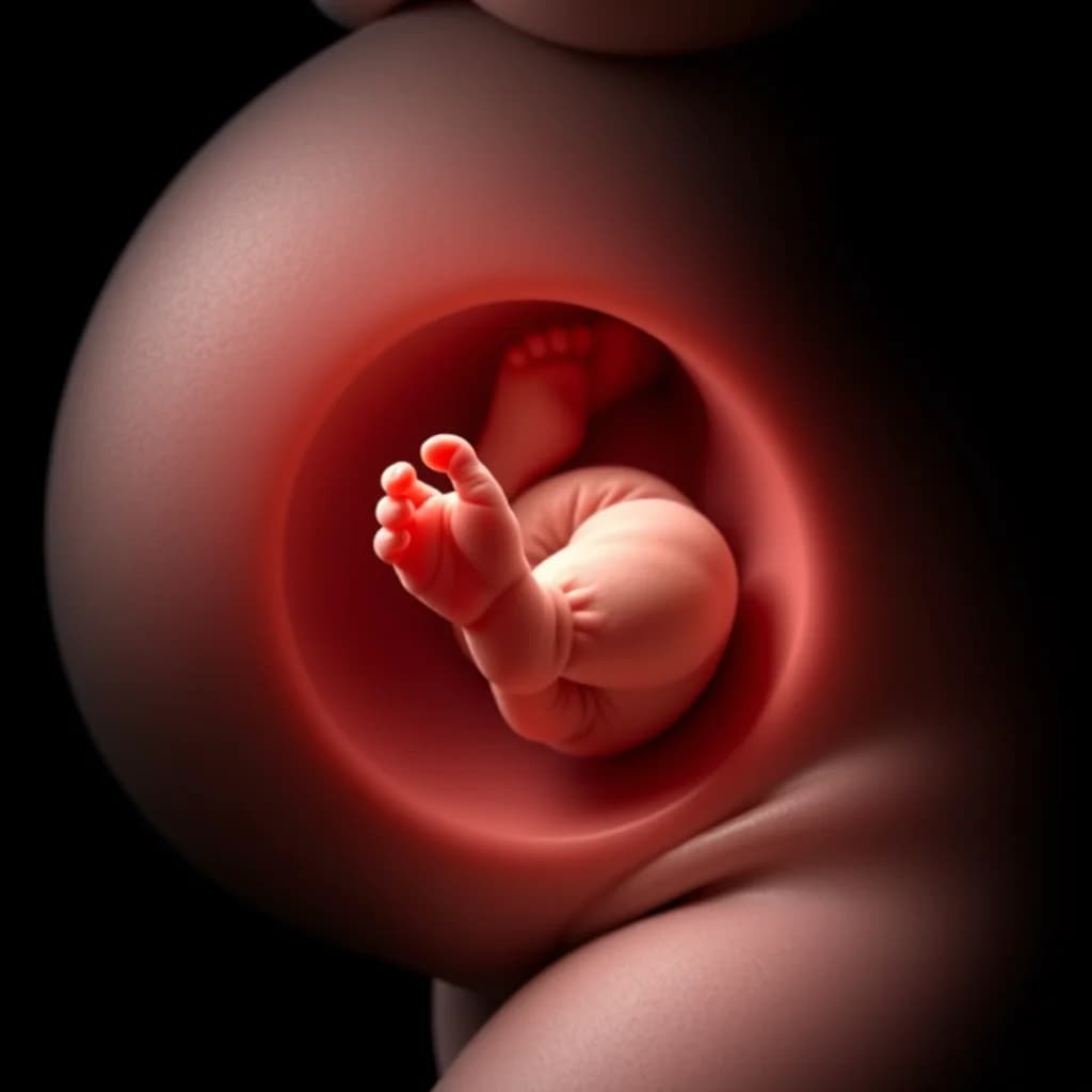 Janin bergerak dalam kandungan dengan tangan dan kaki yang jelas terlihat melalui ultrasonografi