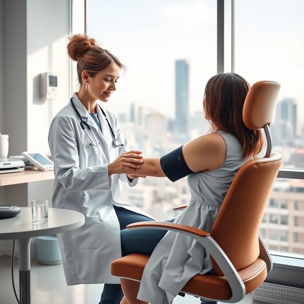 Dokter memeriksa pasien untuk mengatasi hiponatremia dengan menjaga keseimbangan natrium tubuh