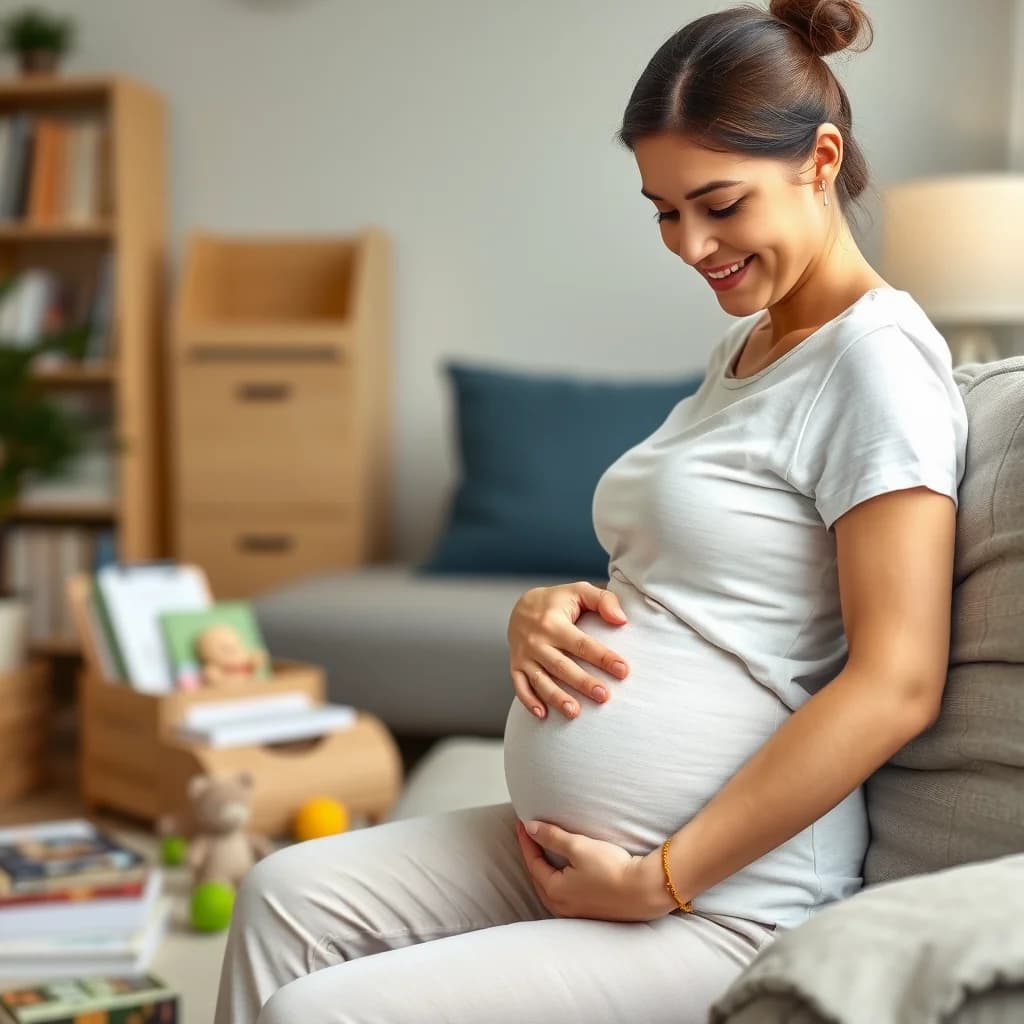 Ibu hamil trimester ketiga merangsang janin untuk bergerak