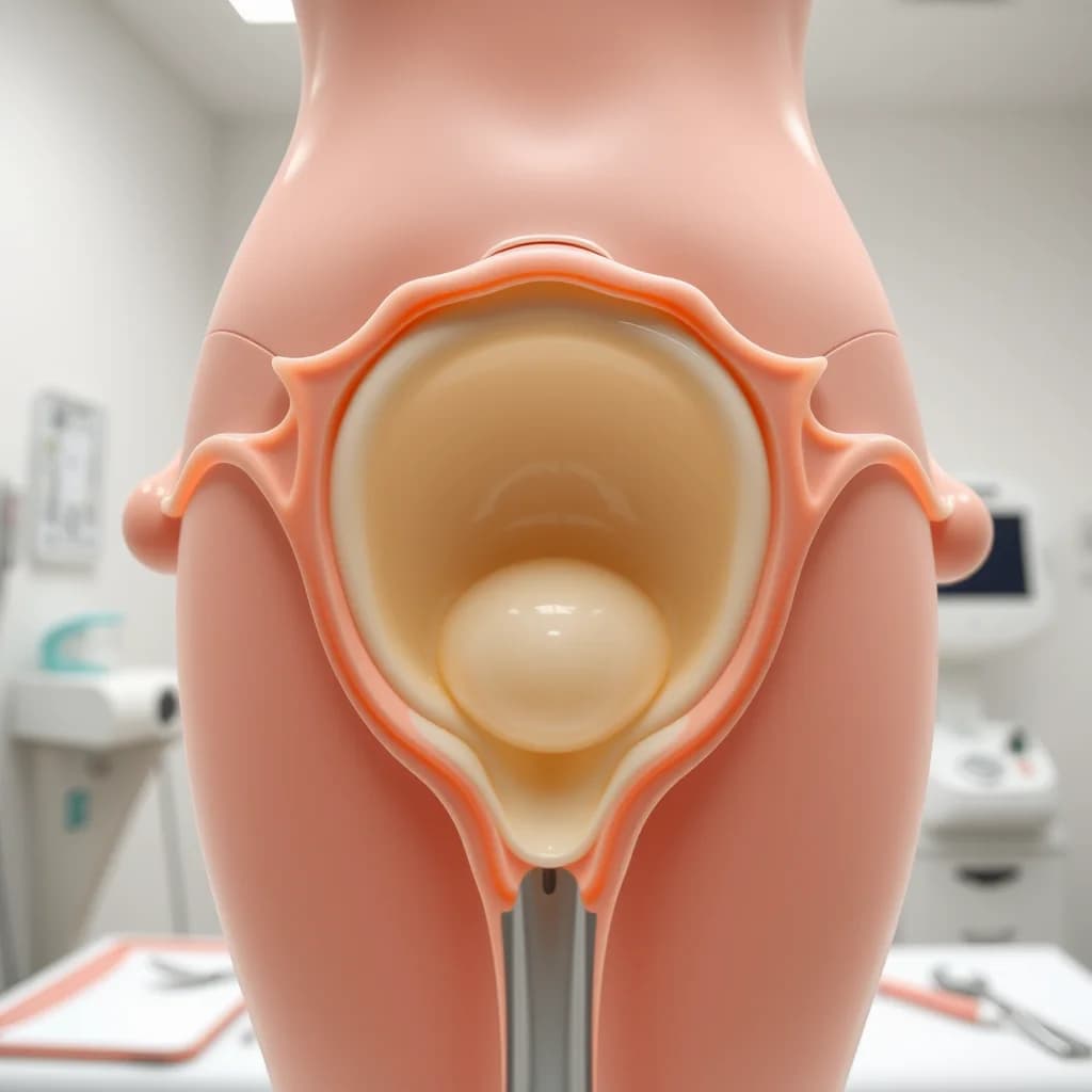 Model sistem reproduksi perempuan dengan keputihan masa subur bening elastis seperti putih telur