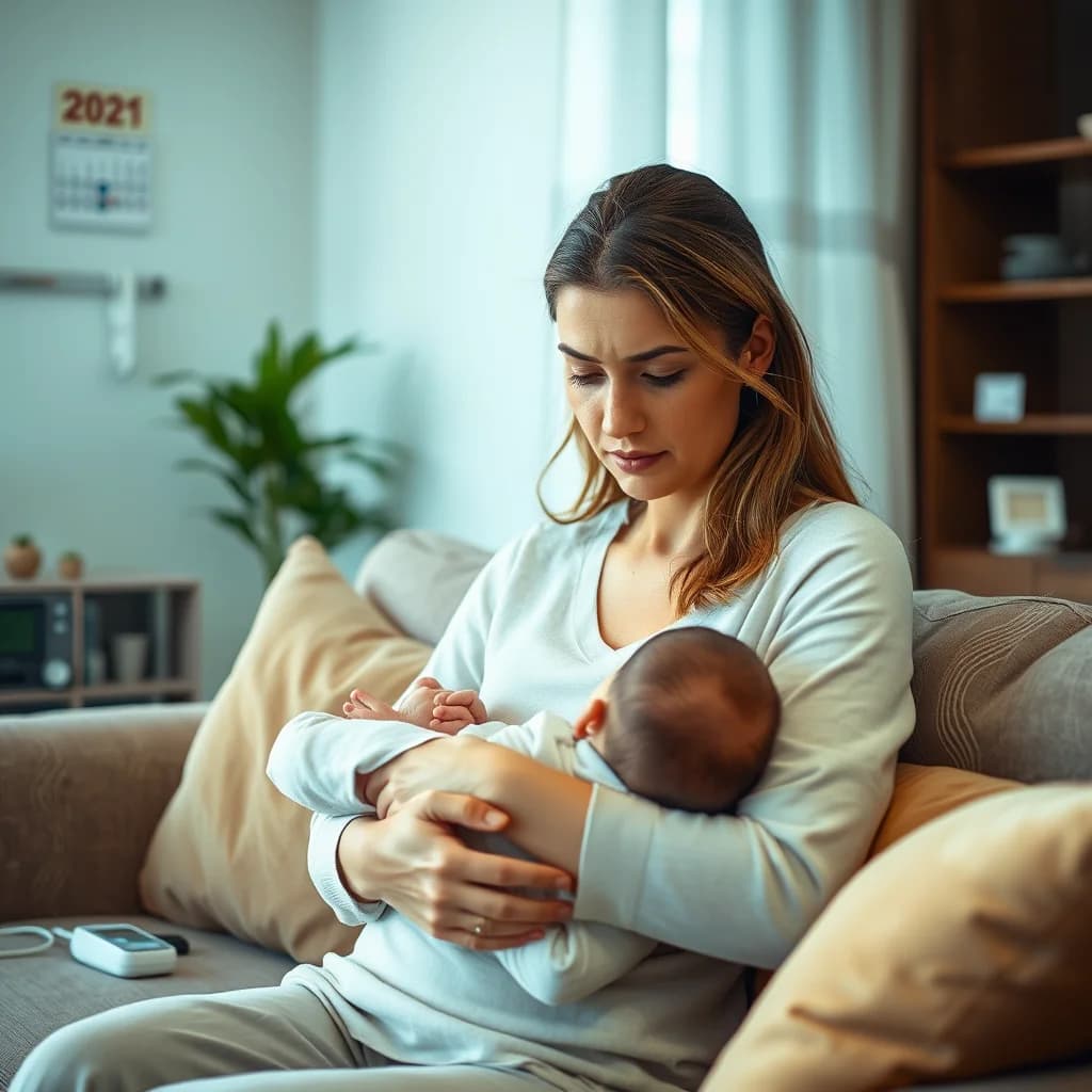 Ibu memeriksa bayi untuk mendeteksi gejala ISK berlebihan