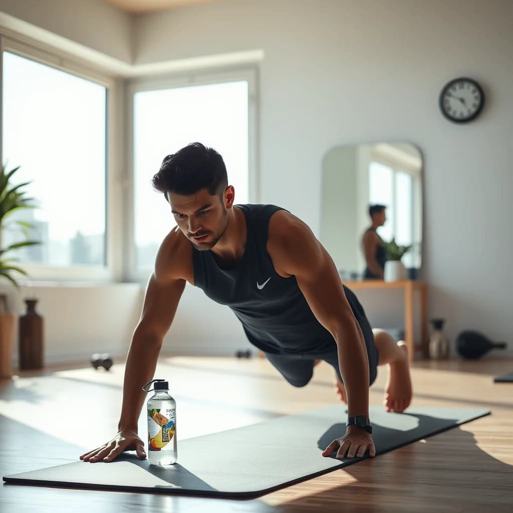 Seseorang melakukan plank untuk membakar lemak perut dan mengecilkan perut