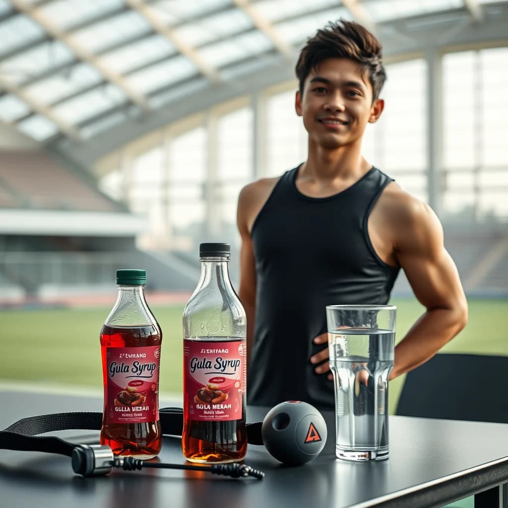 Atlet muda meminum sirup gula merah untuk meningkatkan stamina