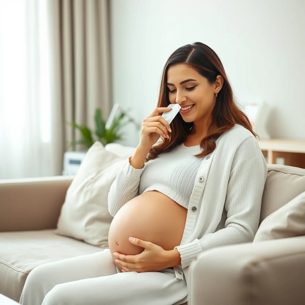 Ibu hamil mengalami hidung tersumbat dan menggunakan tisu untuk mengatasi masalahnya