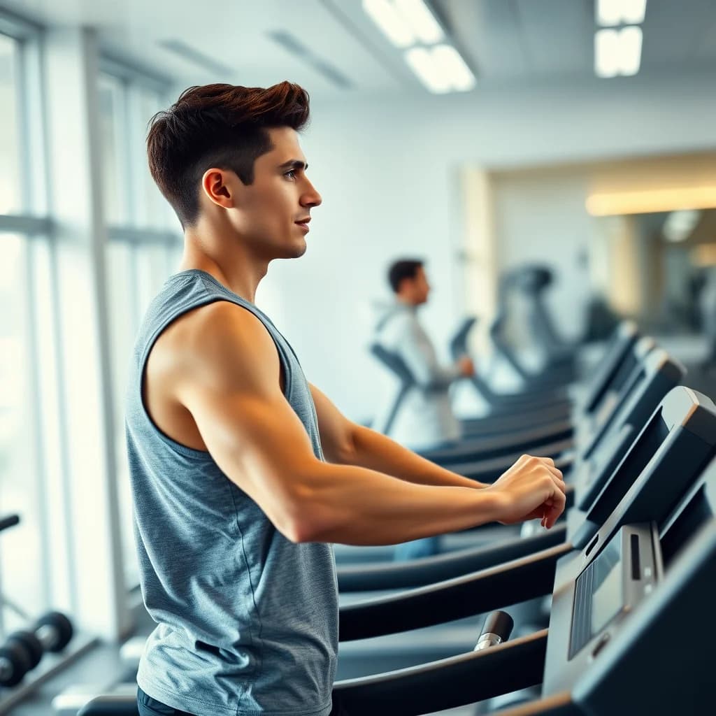 Seseorang berolahraga cardio untuk meningkatkan daya tahan jantung