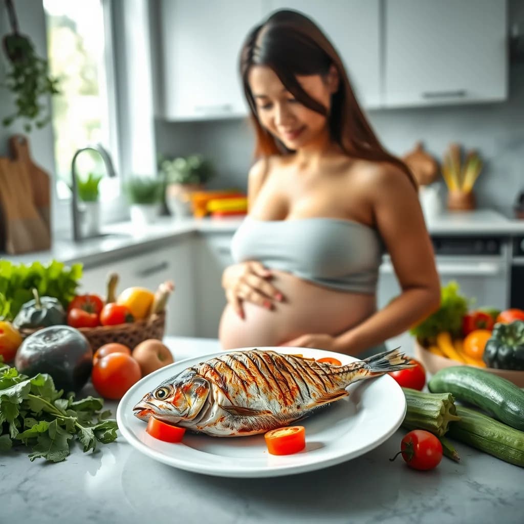 Ibu hamil makan ikan nila yang kaya nutrisi untuk perkembangan janin optimal
