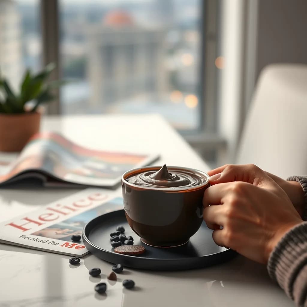 Orang sibuk menikmati cokelat mousse untuk meningkatkan suasana hati