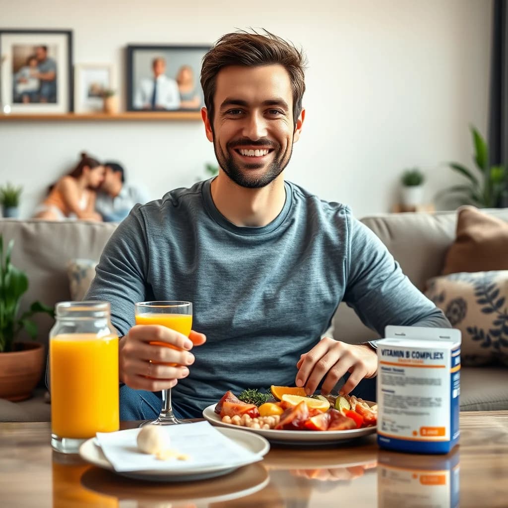 Pria sehat memainkan peran penting dalam menjaga kesehatan dengan mengonsumsi suplemen vitamin B kompleks