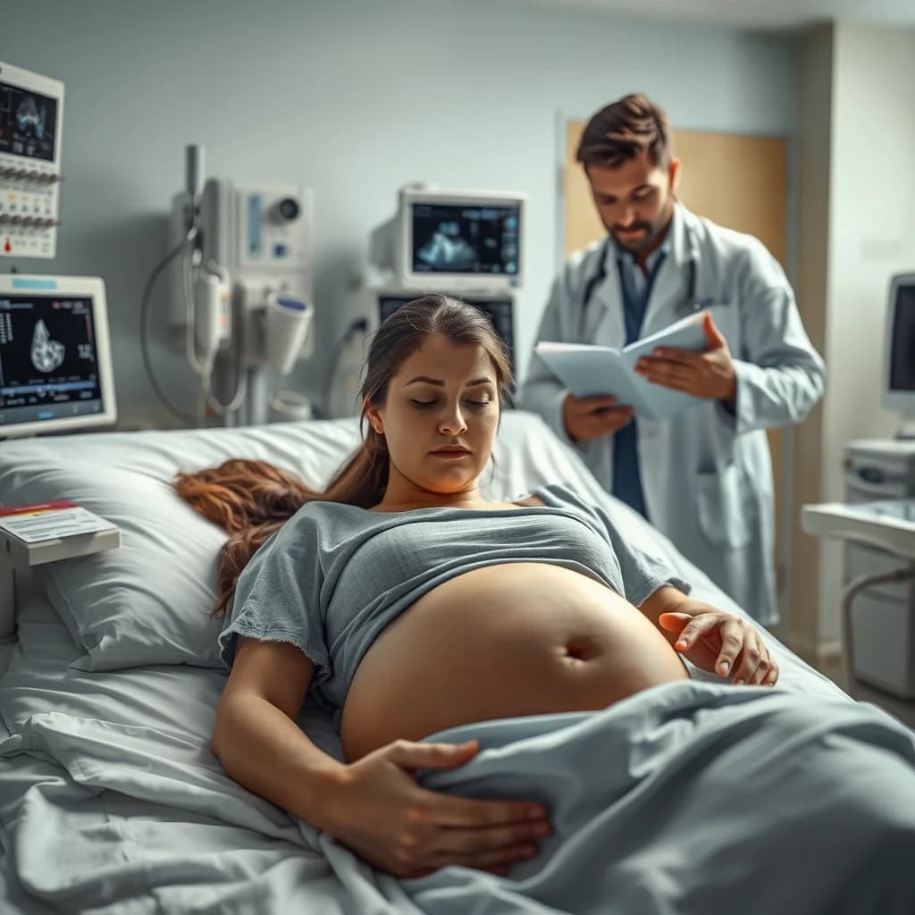 Dokter memeriksa kehamilan pasien untuk mendeteksi keguguran tanpa gejala