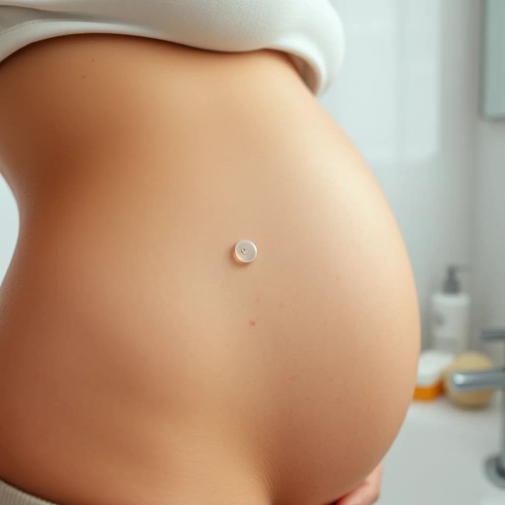 Ibu hamil dengan kulit tag pada tangan atau leher