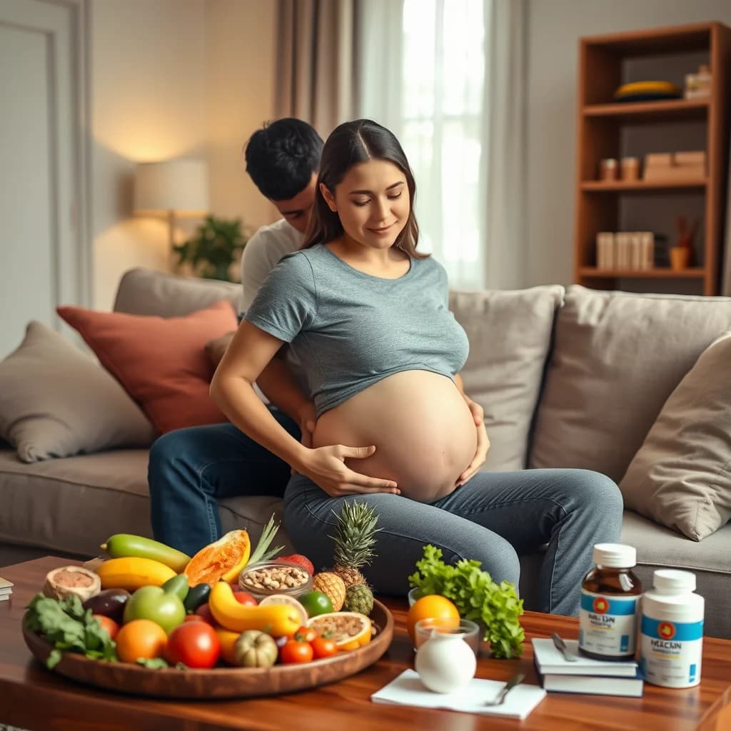 Ibu hamil muda menjaga pola makan seimbang untuk tumbuh kembang janin