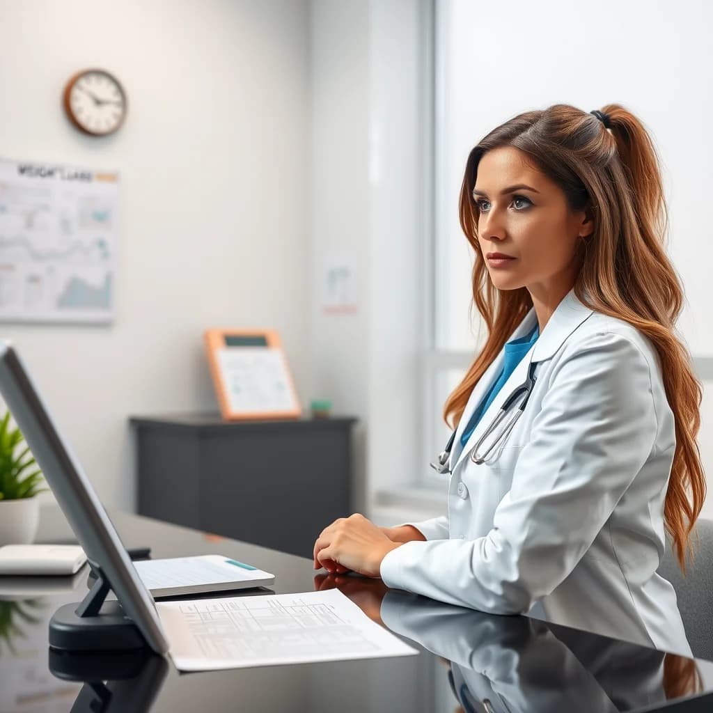 Dokter memeriksa catatan medis pasien untuk mencegah obesitas