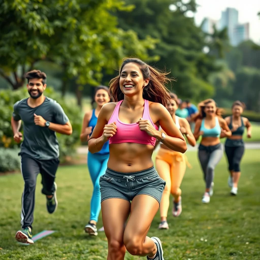 Berbagai orang muda melakukan olahraga untuk mengecilkan perut buncit secara sehat