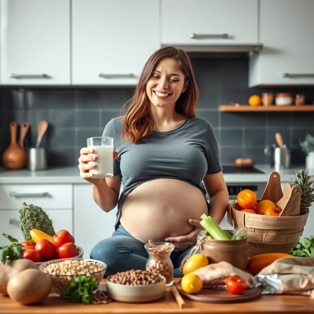 Ibu hamil memilih makanan sehat untuk kesehatan dan perkembangan janin