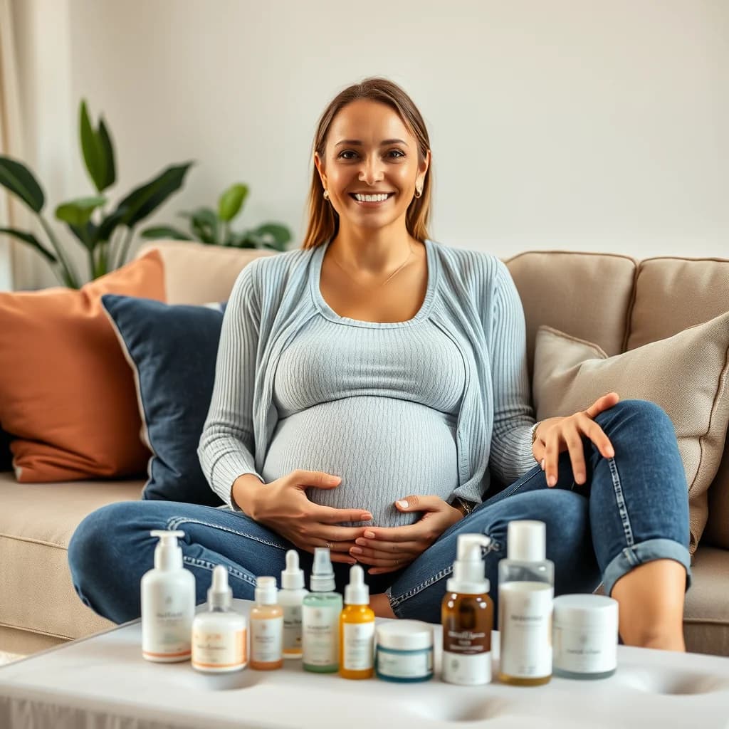 Ibu hamil melakukan perawatan kulit yang aman dan seimbang
