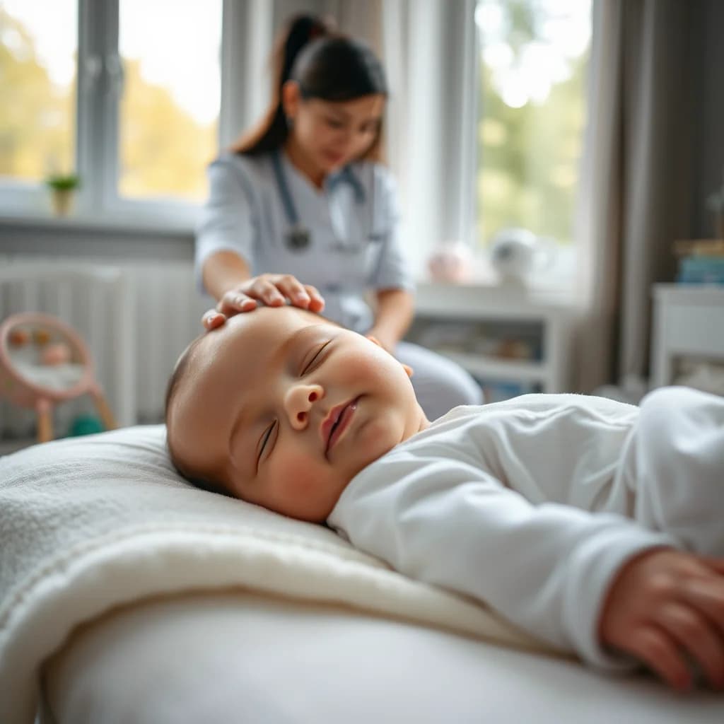 Dokter atau pengasuh menjaga bayi untuk mendeteksi penyebab menangis berlebihan