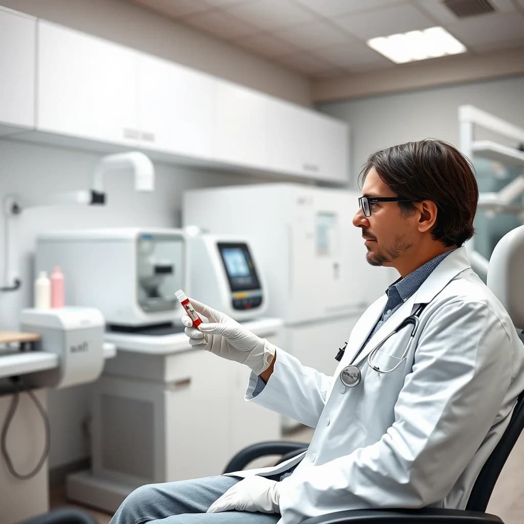 Dokter memeriksa sampel darah pasien untuk mendeteksi kekurangan natrium