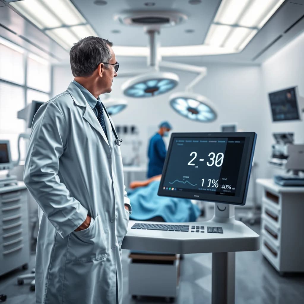 Dokter mempersiapkan prosedur sedot lemak dengan menggunakan teknologi canggih