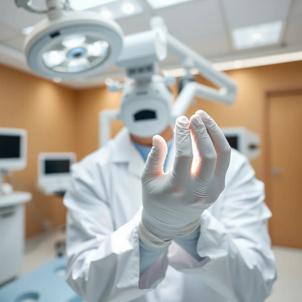 Operasi LASIK oleh ahli bedah di rumah sakit modern