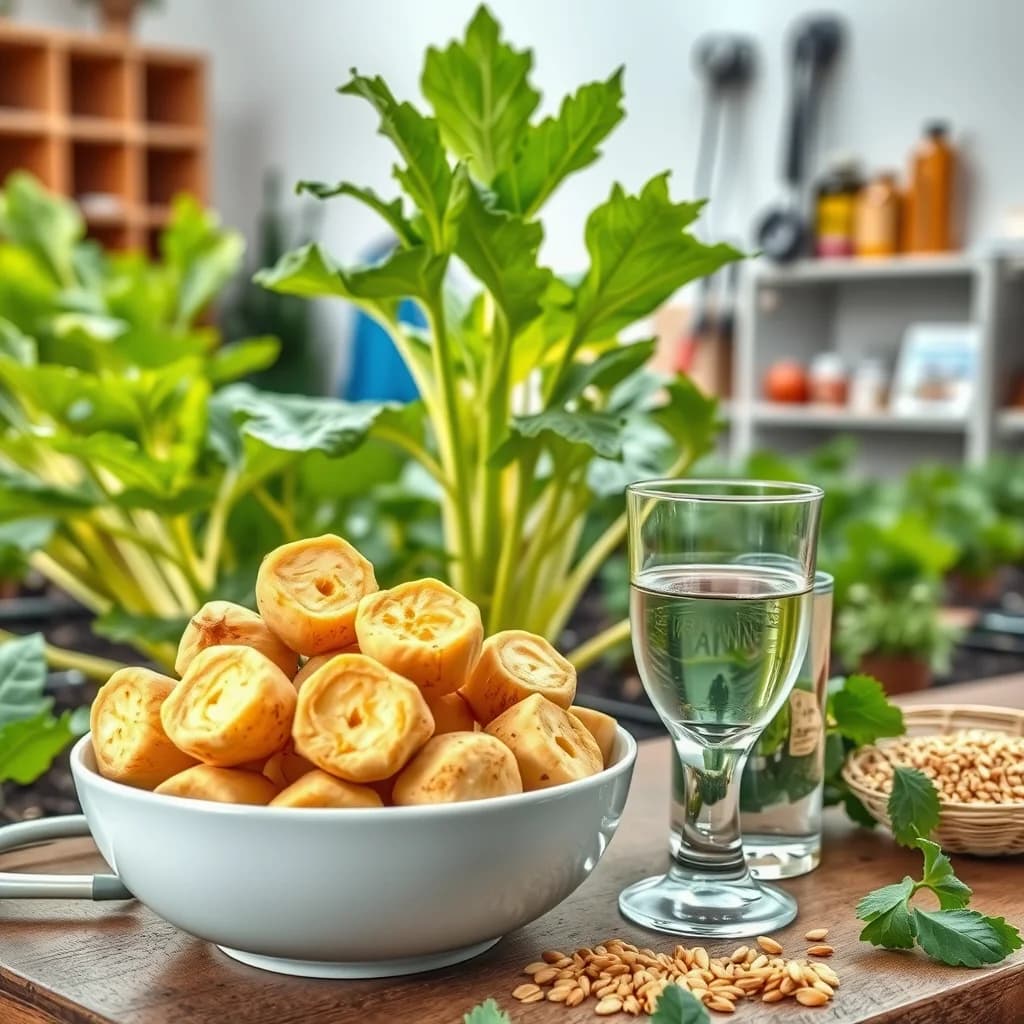 Tanaman rutabaga kaya nutrisi yang tumbuh di taman, digunakan untuk kesehatan jantung dan anti-kanker