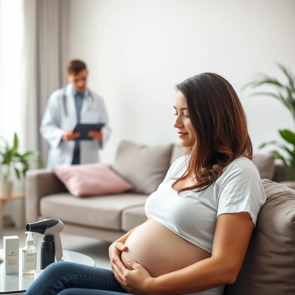 Ibu hamil melakukan perawatan rambut dengan aman