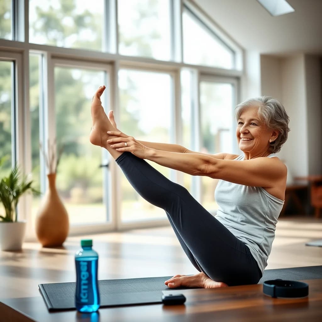 Ibu melakukan yoga untuk mengurangi nyeri sendi osteoarthritis