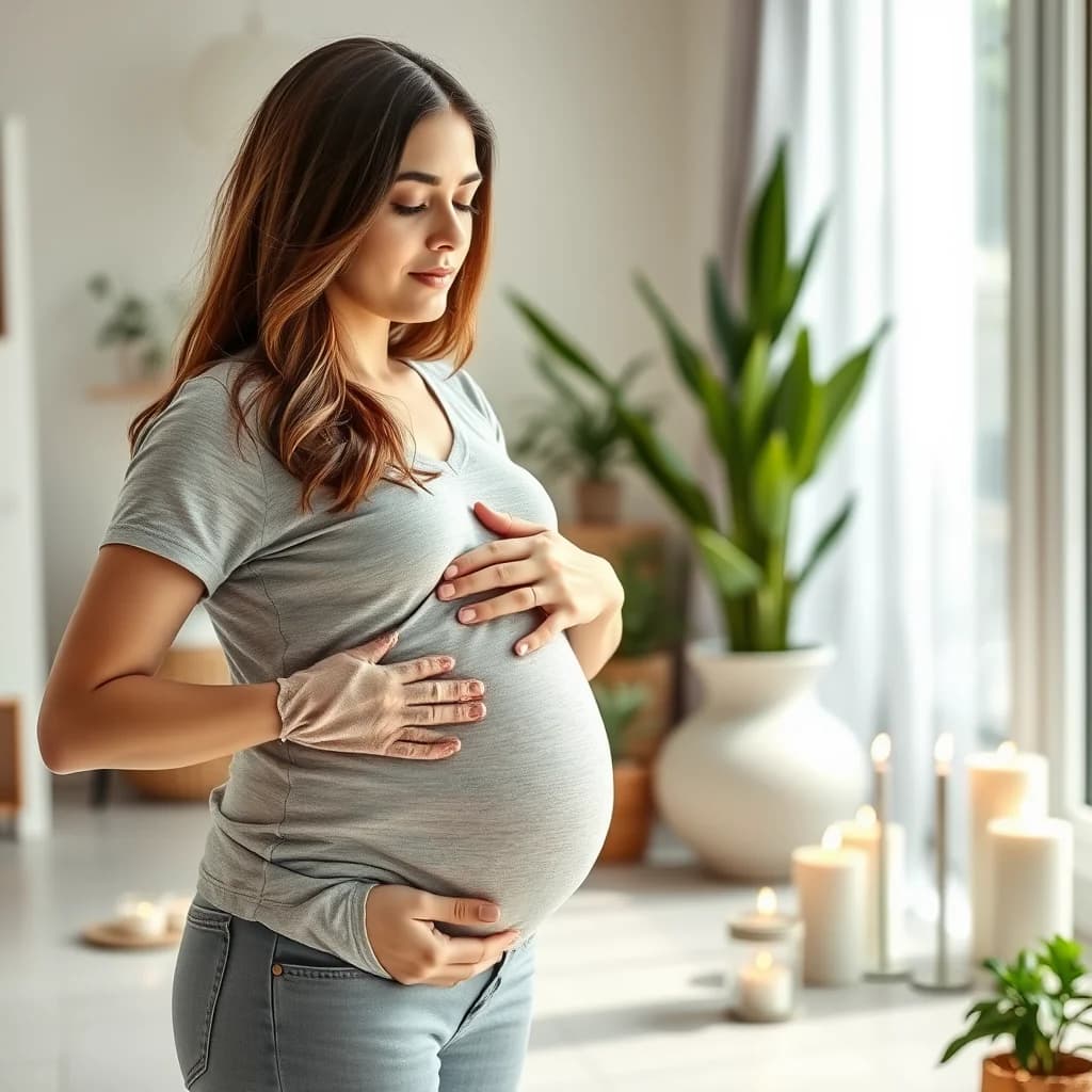 Ibu hamil dengan kista ovarium melakukan relaksasi dan perawatan diri